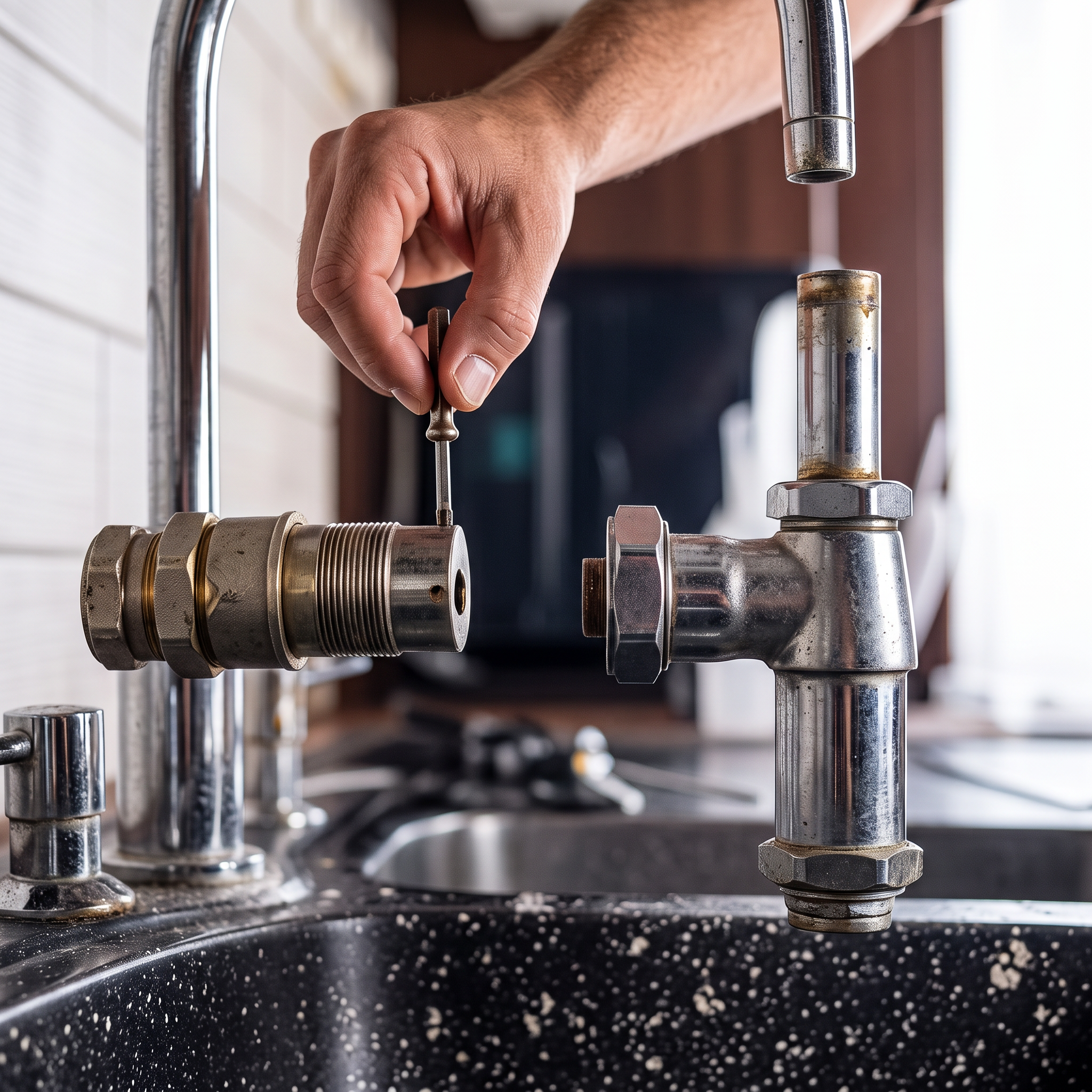 Plumbing installation — AI-enhanced illustration based on the presentation photo